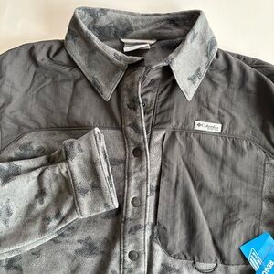 Columbia PFG Women's XL Gray Uncharted Fleece Overshirt‎ Snap Front